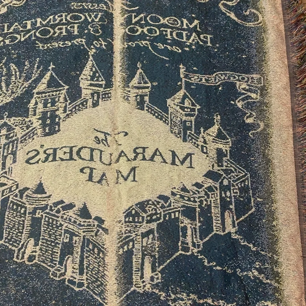 Harry Potter Marauder's Map Woven Tapestry Throw Blanket American Made 48 x 60